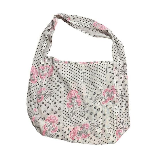 Beautiful Free People Large Reusable Shopping Tote Shoulder Bag  Print Gauzy Boh - Picture 1 of 4